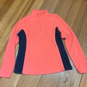 Champion Fleece Quarter Zip Pullover Coral Charcoal Gray Women's‎ Size Medium